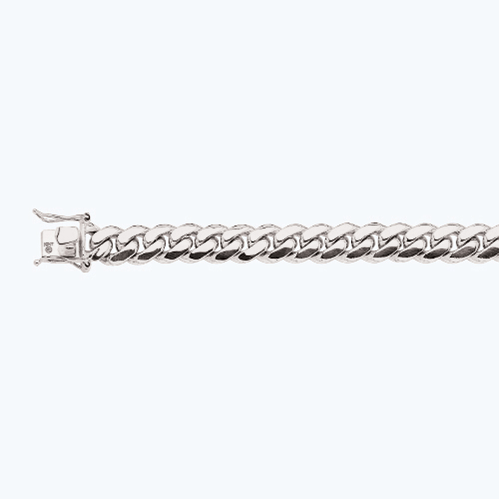 10K 11MM WHITE GOLD SOLID MIAMI CUBAN 28" CHAIN NECKLACE (AVAILABLE IN LENGTHS 7" - 30")