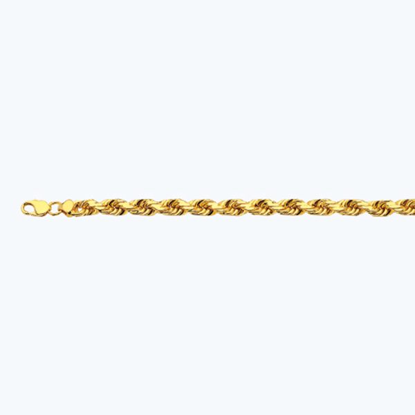 10K 10MM YELLOW GOLD SOLID DC ROPE 18" CHAIN NECKLACE (AVAILABLE IN LENGTHS 7" - 30")