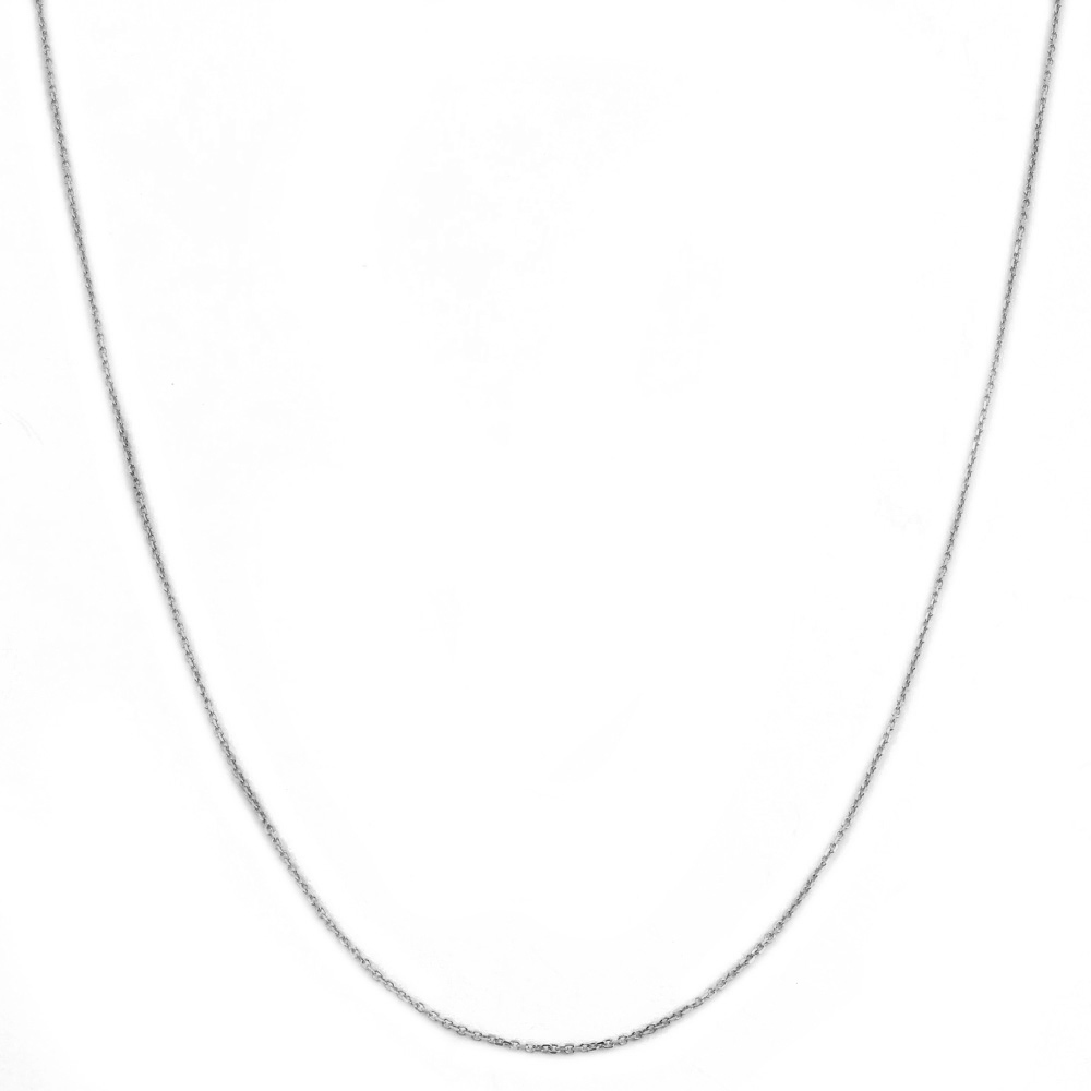10K WHITE GOLD DC ROLO 043 GAUGE 18" CHAIN NECKLACE (AVAILABLE IN LENGTHS 7" - 30")
