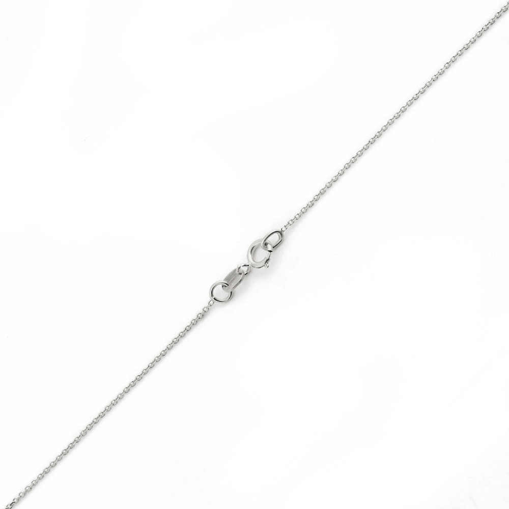 10K WHITE GOLD DC ROLO 043 GAUGE 18" CHAIN NECKLACE (AVAILABLE IN LENGTHS 7" - 30")