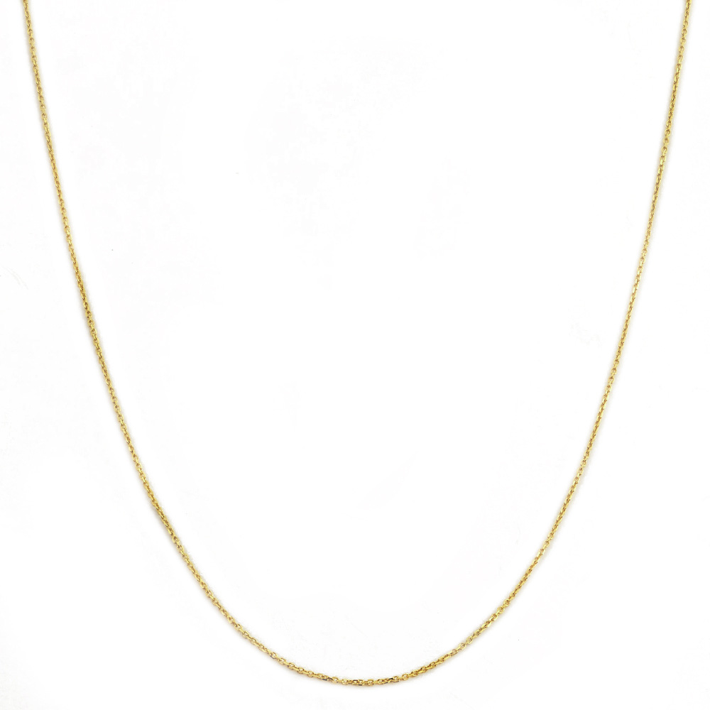14K YELLOW GOLD DC ROLO 033 GAUGE 16" CHAIN NECKLACE (AVAILABLE IN LENGTHS 7" - 30")