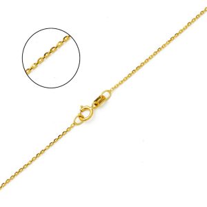10K YELLOW GOLD DC ROLO  043 GAUGE 26" CHAIN NECKLACE (AVAILABLE IN LENGTHS 7" - 30")