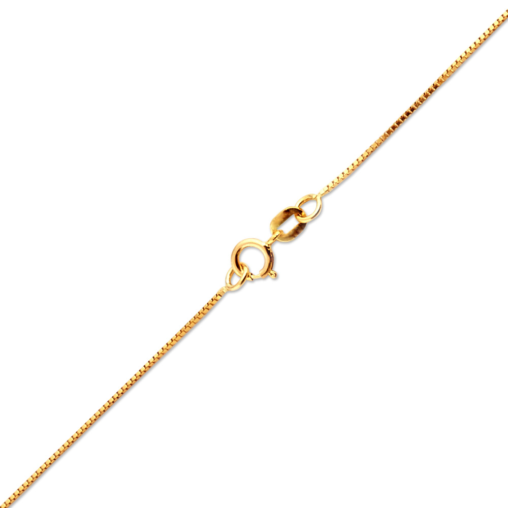 10K YELLOW GOLD BOX 058 GAUGE 22" CHAIN NECKLACE (AVAILABLE IN LENGTHS 7" - 30")