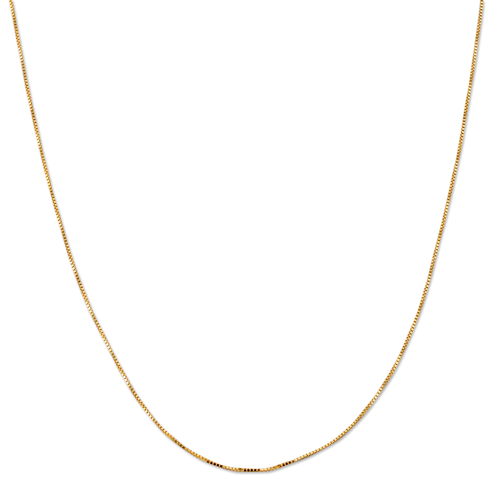 10K YELLOW GOLD BOX 058 GAUGE 16" CHAIN NECKLACE (AVAILABLE IN LENGTHS 7" - 30")
