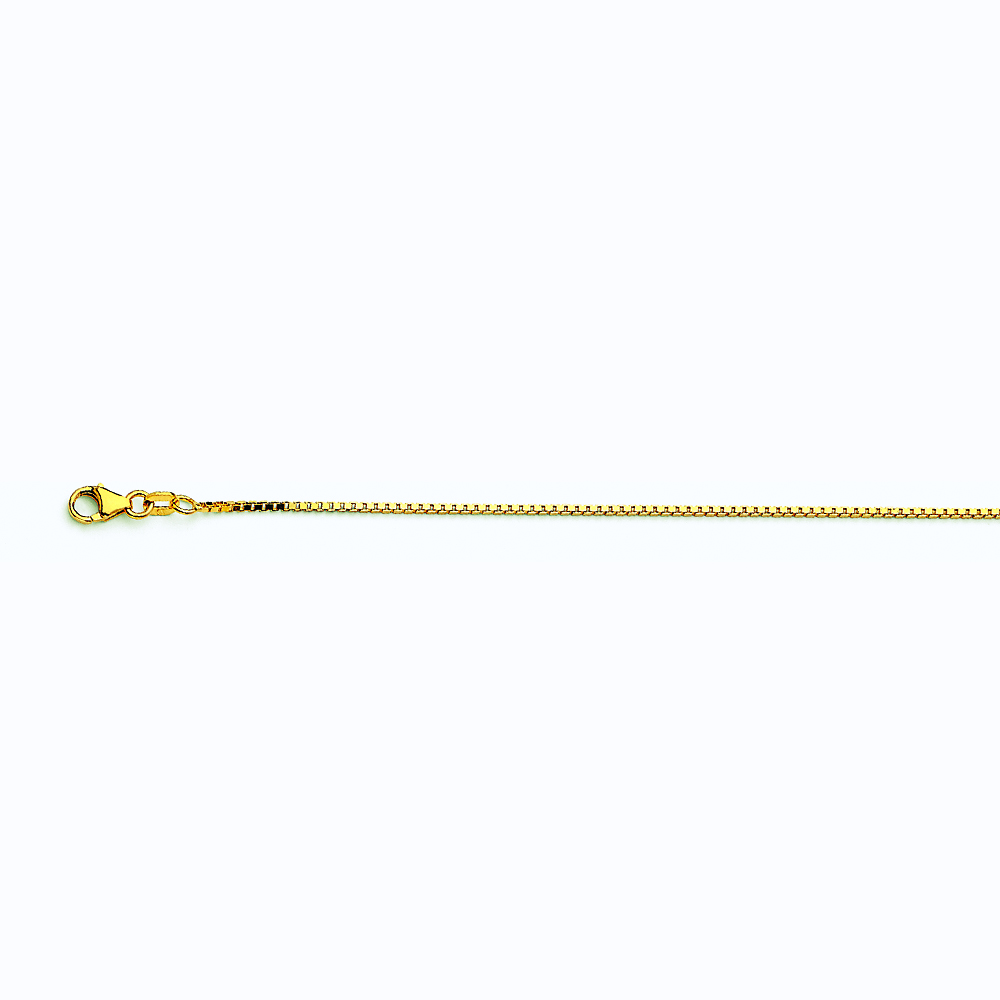10K YELLOW GOLD BOX 068 GAUGE 18" CHAIN NECKLACE (AVAILABLE IN LENGTHS 7" - 30")