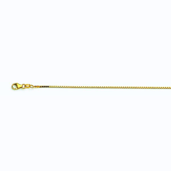 14K YELLOW GOLD BOX 068 GAUGE 24" CHAIN NECKLACE (AVAILABLE IN LENGTHS 7" - 30")