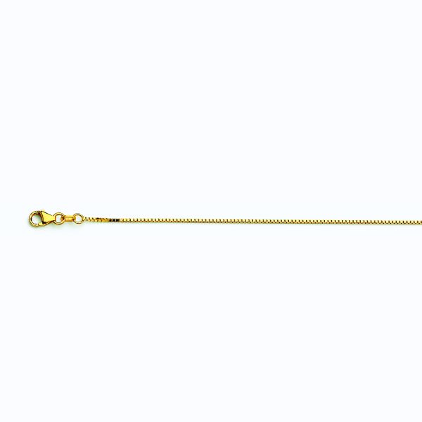 14K YELLOW GOLD BOX 058 GAUGE 28" CHAIN NECKLACE (AVAILABLE IN LENGTHS 7" - 30")