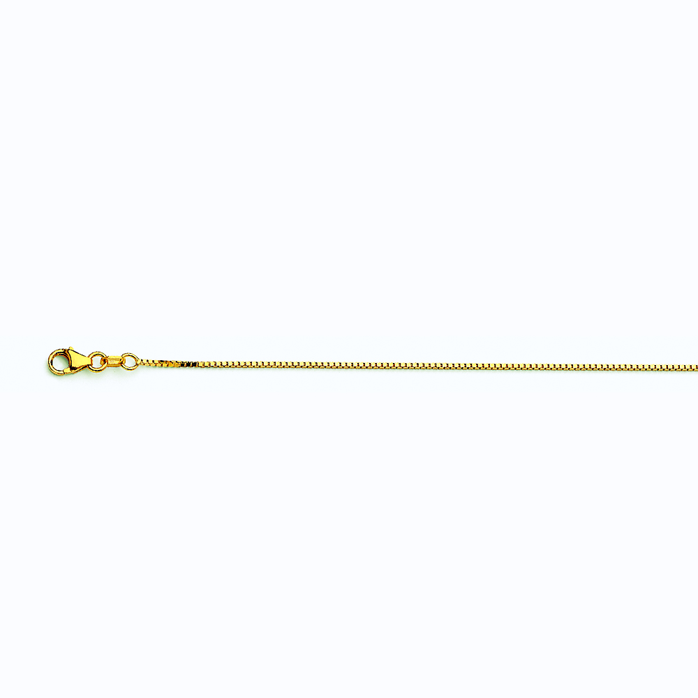 10K YELLOW GOLD BOX 058 GAUGE 26" CHAIN NECKLACE (AVAILABLE IN LENGTHS 7" - 30")