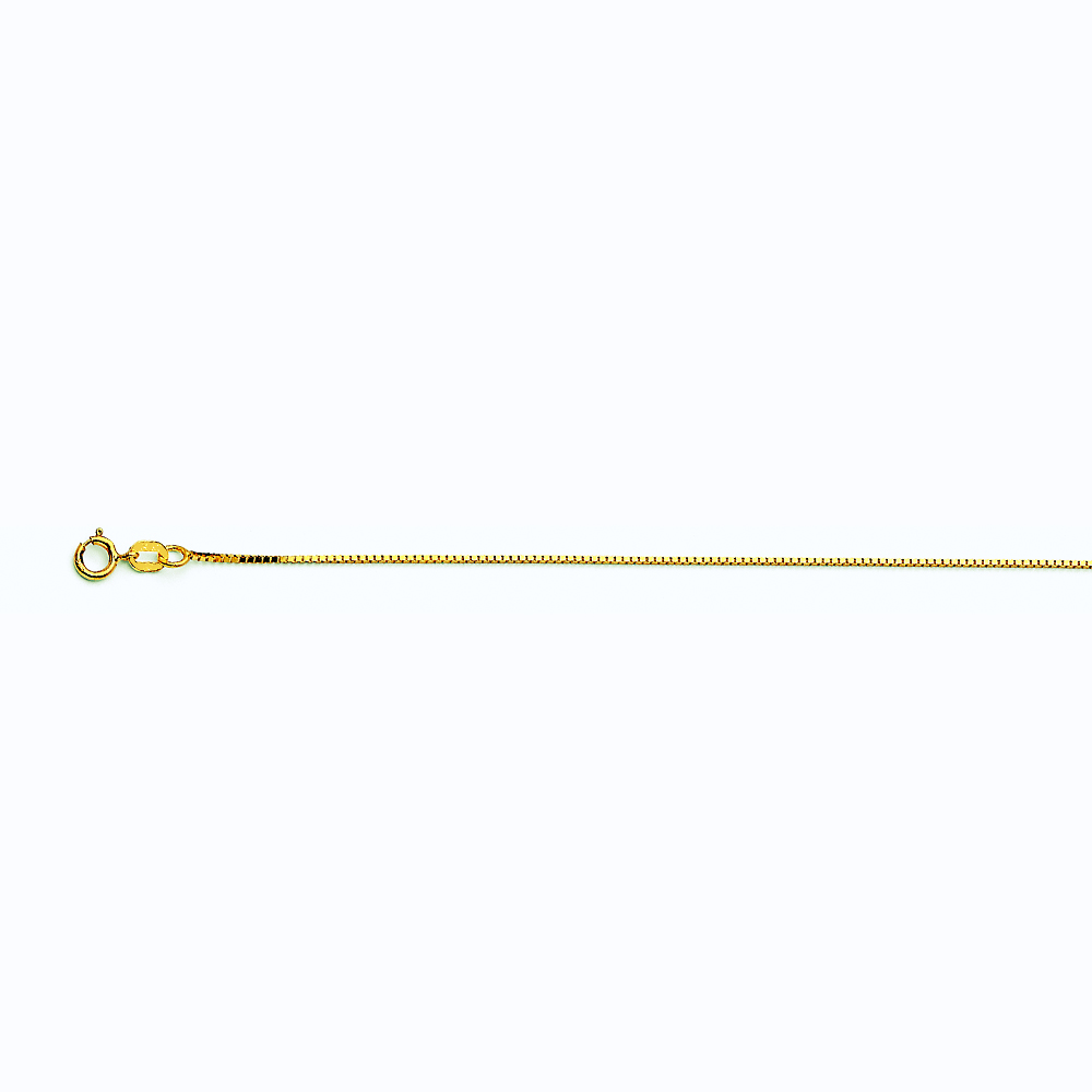 14K YELLOW GOLD BOX 050 GAUGE 18" CHAIN NECKLACE (AVAILABLE IN LENGTHS 7" - 30")
