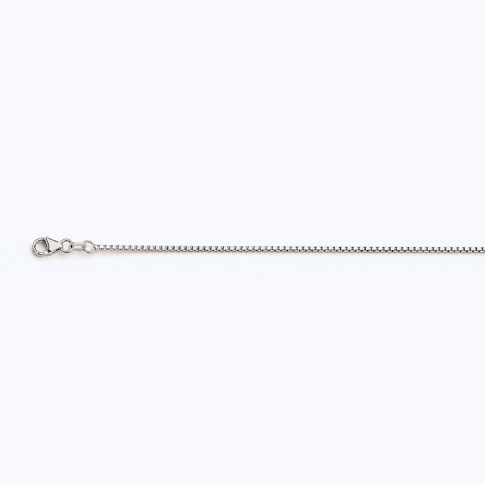10K WHITE GOLD BOX 078 GAUGE 28" CHAIN NECKLACE (AVAILABLE IN LENGTHS 7" - 30")