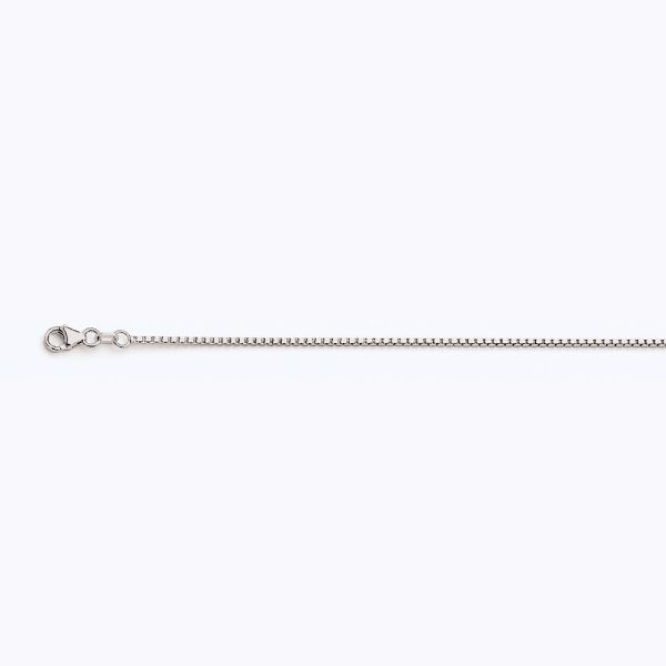 10K WHITE GOLD BOX 078 GAUGE 30" CHAIN NECKLACE (AVAILABLE IN LENGTHS 7" - 30")