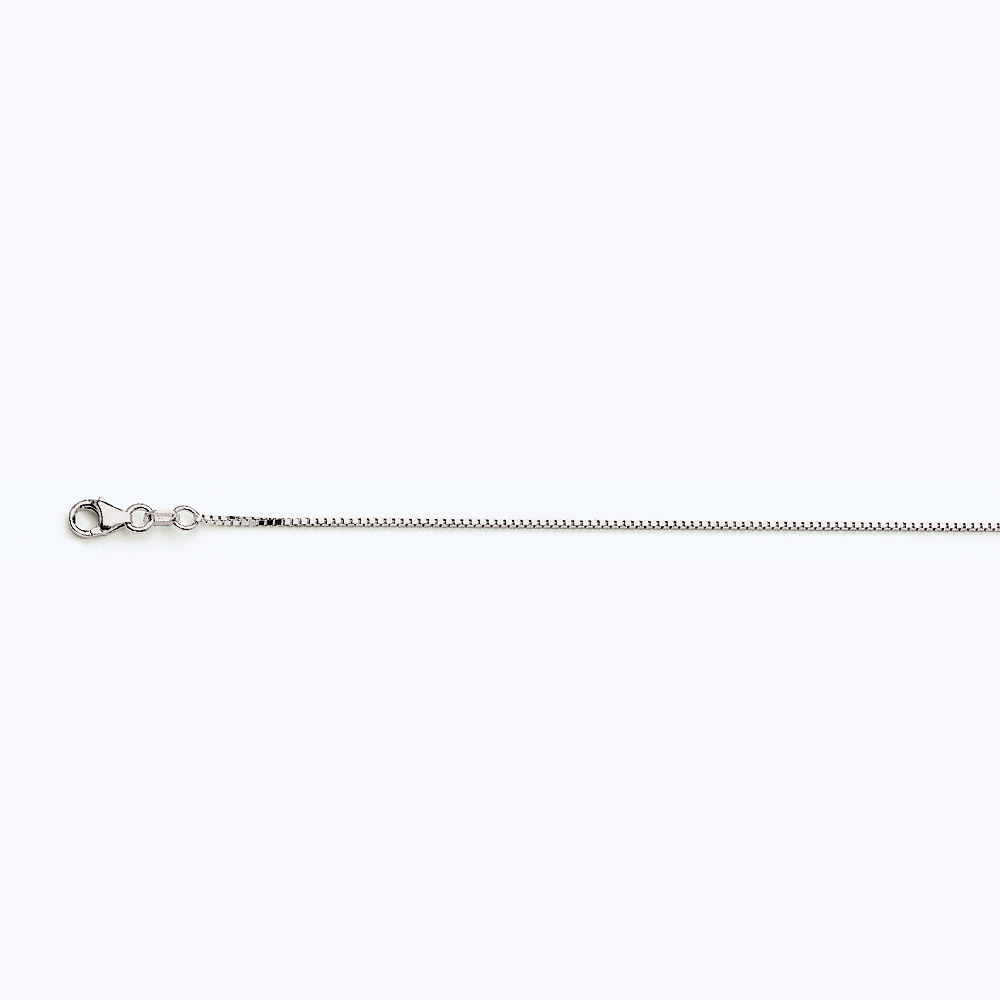 10K WHITE GOLD BOX 058 GAUGE 18" CHAIN NECKLACE (AVAILABLE IN LENGTHS 7" - 30")