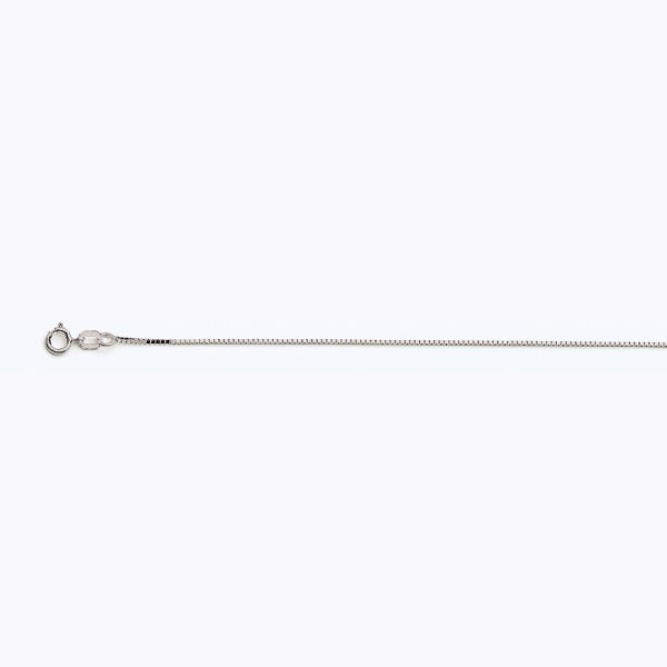 10K WHITE GOLD BOX 050 GAUGE 20" CHAIN NECKLACE (AVAILABLE IN LENGTHS 7" - 30")