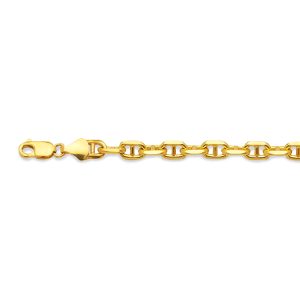 14K 3.5MM YELLOW GOLD SOLID 3D MARINER 18" CHAIN NECKLACE (AVAILABLE IN LENGTHS 16" - 30")