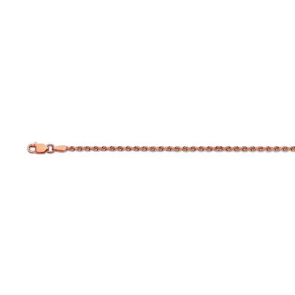 10K 2.5MM ROSE GOLD SOLID DC ROPE 30" CHAIN NECKLACE (AVAILABLE IN LENGTHS 7" - 30")