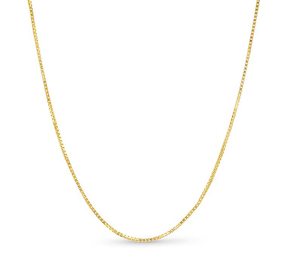 10K YELLOW GOLD BOX 078 GAUGE 18" CHAIN NECKLACE (AVAILABLE IN LENGTHS 7" - 30")