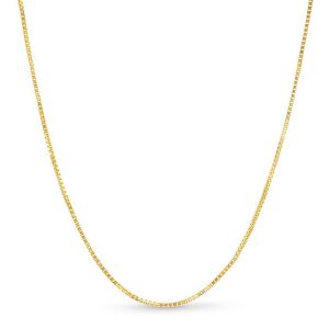 10K YELLOW GOLD BOX 078 GAUGE 22" CHAIN NECKLACE (AVAILABLE IN LENGTHS 7" - 30")