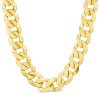 14K 11MM YELLOW GOLD SOLID CURB 26" CHAIN NECKLACE (AVAILABLE IN LENGTHS 7" - 30")