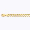14K 11MM YELLOW GOLD SOLID CURB 26" CHAIN NECKLACE (AVAILABLE IN LENGTHS 7" - 30")
