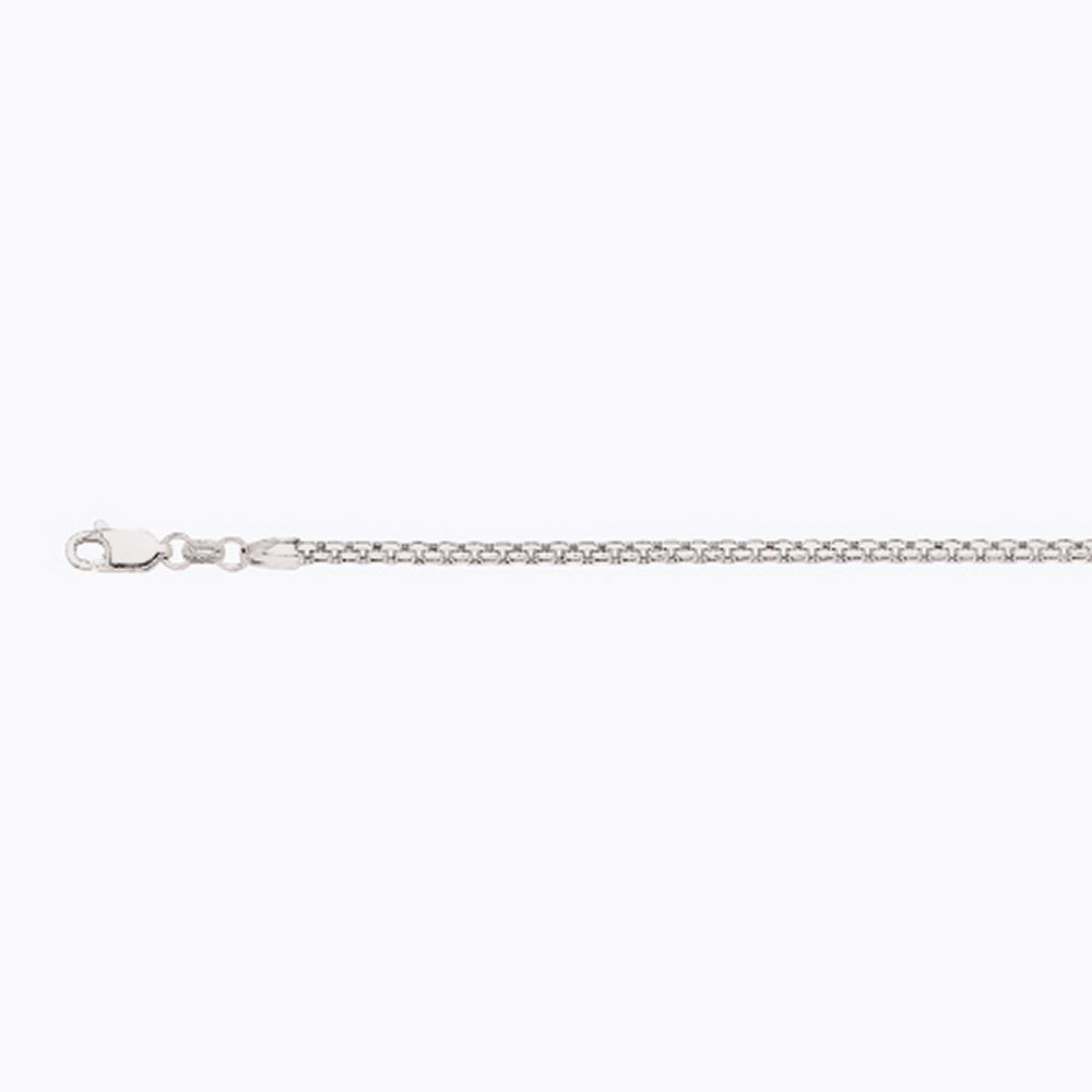 14K 2.5MM WHITE GOLD VENETIAN BOX 26" CHAIN NECKLACE (AVAILABLE IN LENGTHS 7" - 30")