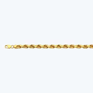 10K 10MM YELLOW GOLD SOLID DC ROPE 7" CHAIN BRACELET (AVAILABLE IN LENGTHS 7" - 30")