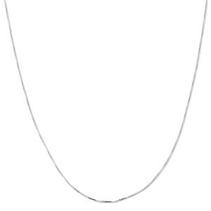 14K WHITE GOLD BOX 068 GAUGE 16" CHAIN NECKLACE (AVAILABLE IN LENGTHS 7" - 30")