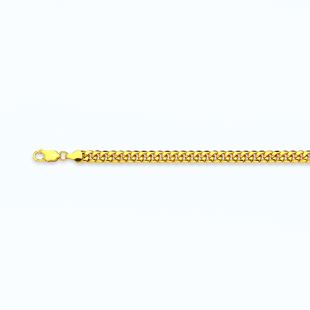 14K 3MM YELLOW GOLD HOLLOW MIAMI CUBAN 7.5" CHAIN BRACELET (AVAILABLE IN LENGTHS 7" - 30")