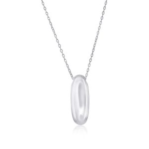 Sterling Silver, Bubble 'I' Initial Necklace