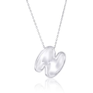 Sterling Silver, Bubble 'N' Initial Necklace