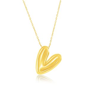 Sterling Silver, Bubble 'V' Initial Necklace - Gold Plated