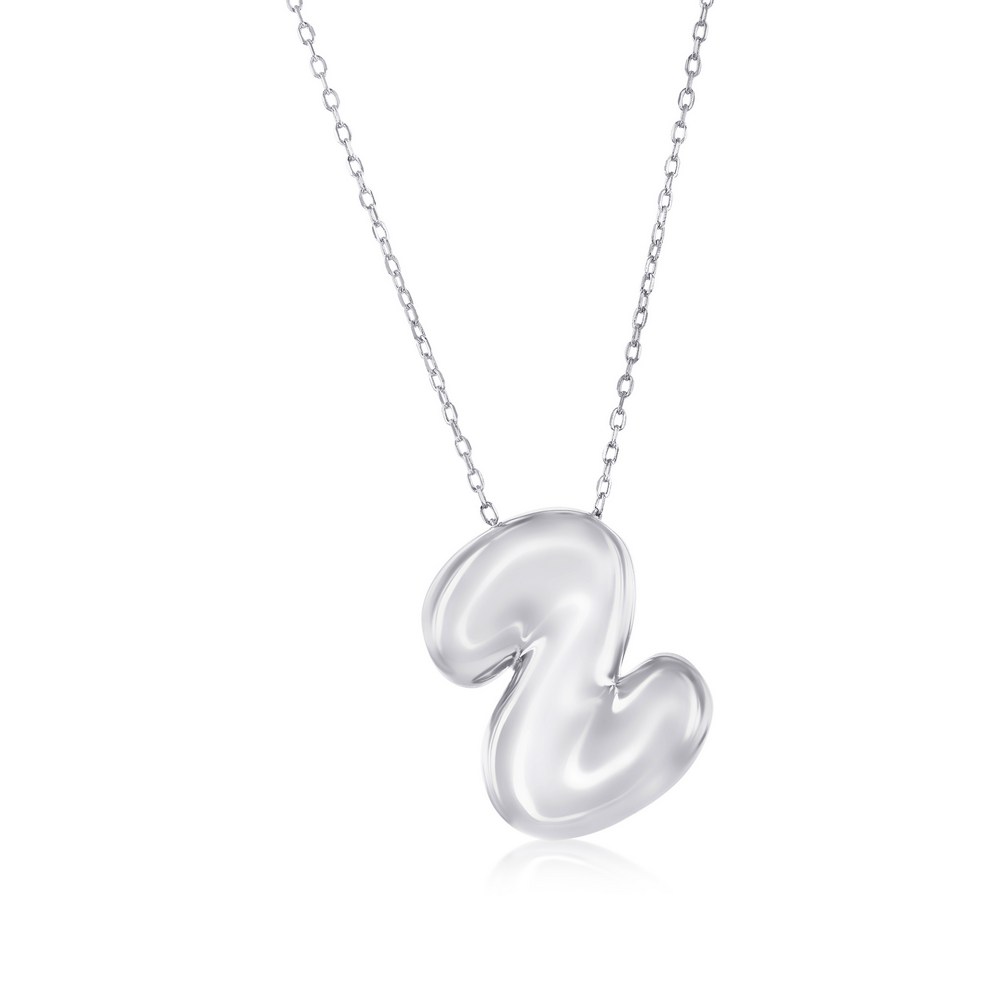 Sterling Silver, Bubble 'Z' Initial Necklace