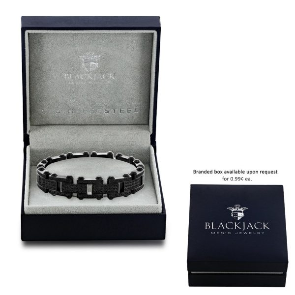 Stainless Steel Micro Pave CZ Bracelet - Black Plated