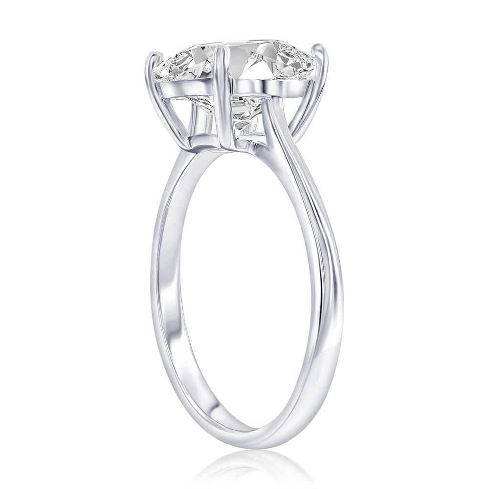 Sterling Silver, 9mm Square Solitaire CZ Ring