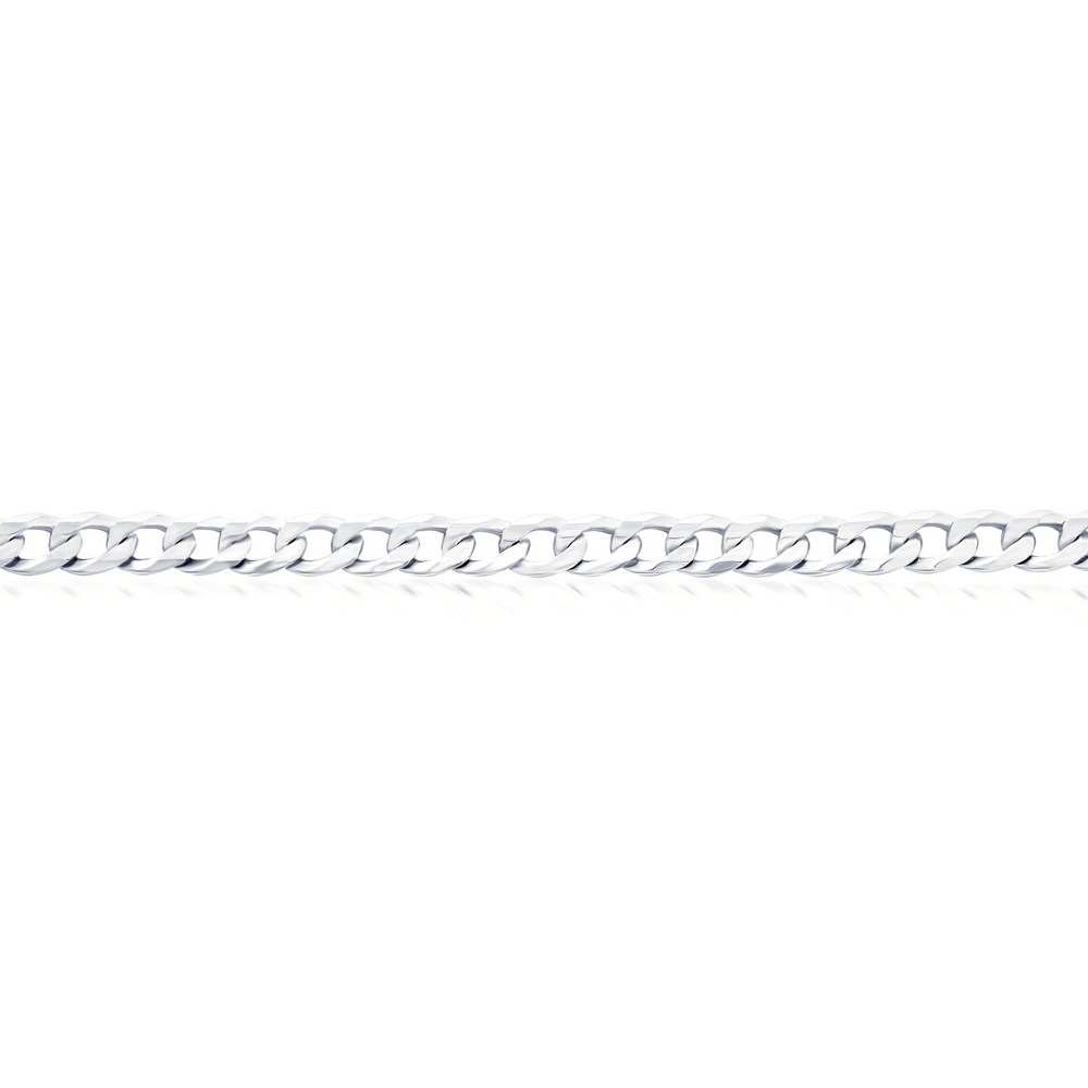 Sterling Silver 3.5mm Cuban Anklet - Rhodium Plated