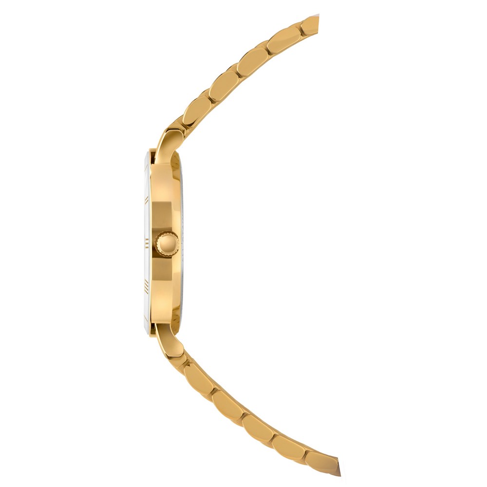 ROMA, Roman Numberals Gold Plated Swiss Quartz Watch, 15mm Band - White Dial | MSRP: $289.90