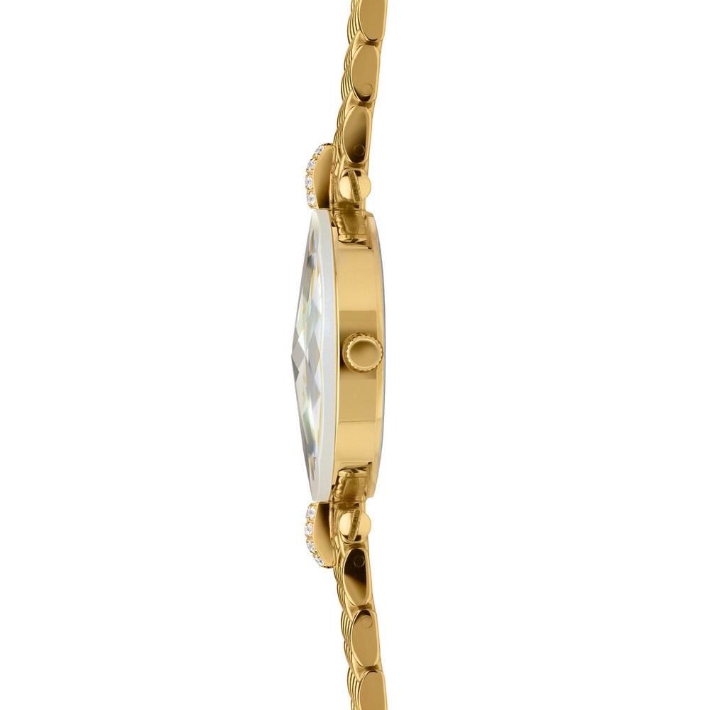 FACET STRASS, Brilliant-Cut, Gold Plated Swiss Quartz Watch, 15mm Band - MOP Dial | MSRP: $369.90