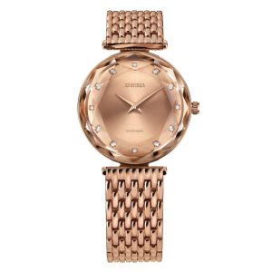 FACET BRILLIANT, Brilliant-Cut, Rose GP Swiss Quartz Watch, 15mm Band - Rose Dial | MSRP: $369.90