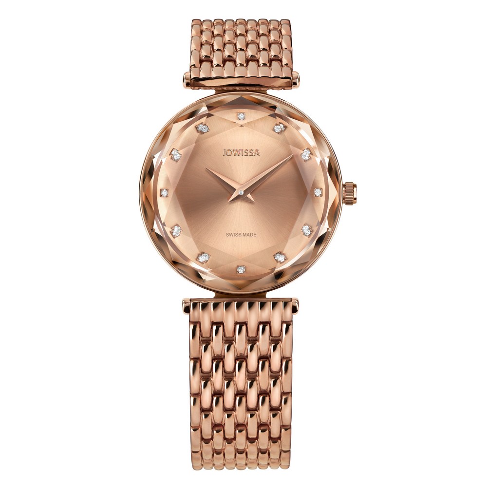 FACET BRILLIANT, Brilliant-Cut, Rose GP Swiss Quartz Watch, 15mm Band - Rose Dial | MSRP: $369.90