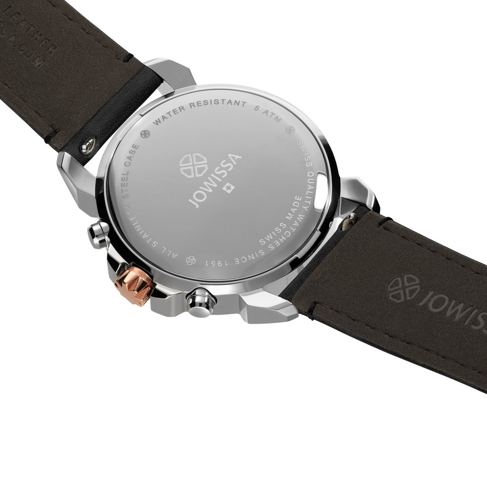 LEWY9, Swiss Quartz Chronopgraph Watch, 22mm Band - Black & Rose Dial | MSRP: $439.90