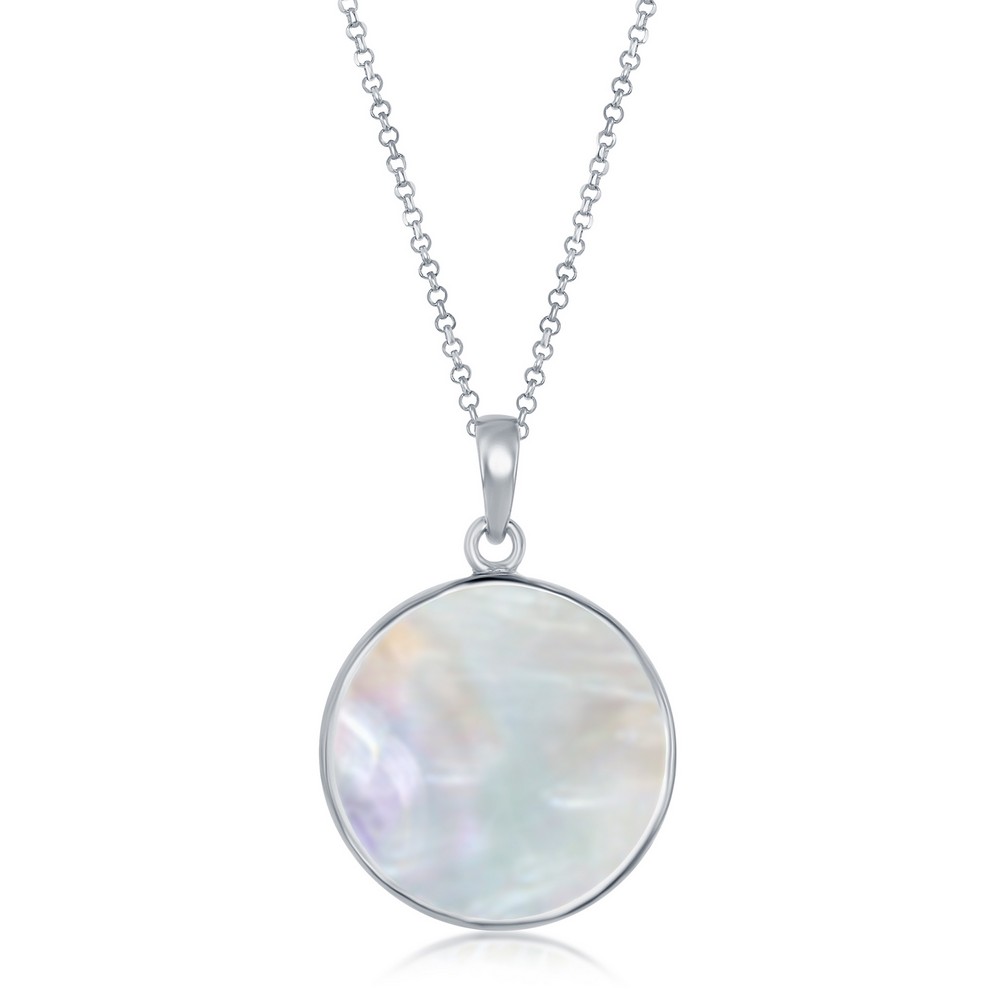 Sterling Silver Mother of Pearl, Globe Pendant w/chain