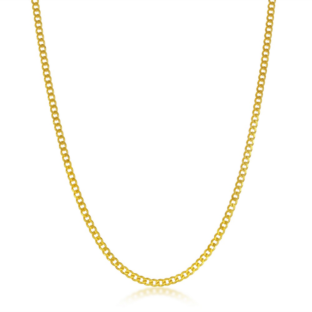Sterling Silver 2mm Curb Chain - Gold Plated