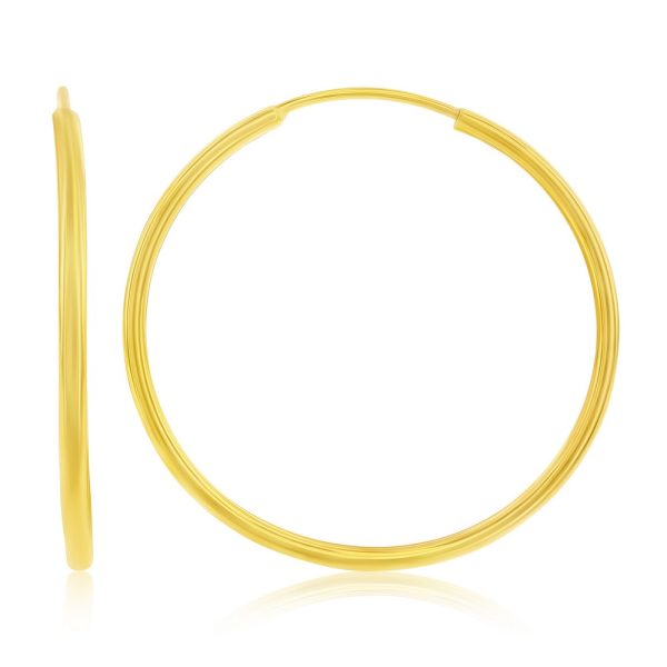 14K Yellow Gold, 28mm Hoop Earrings