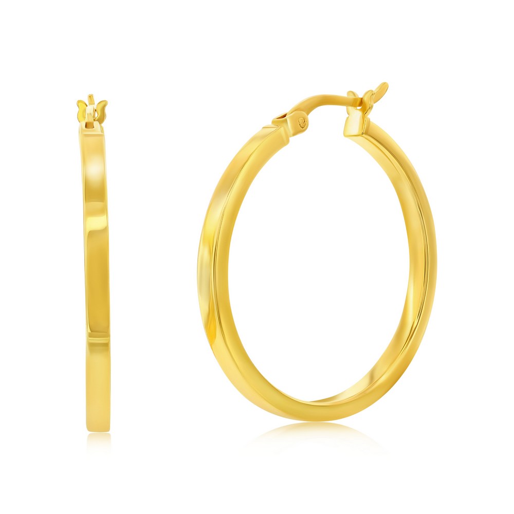 14K Yellow Gold, 31mm Hoop Earrings