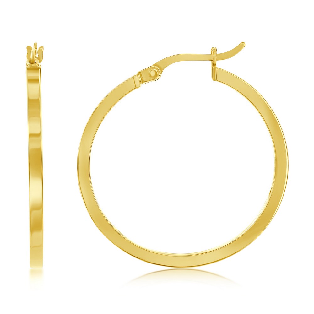 14K Yellow Gold, 31mm Hoop Earrings