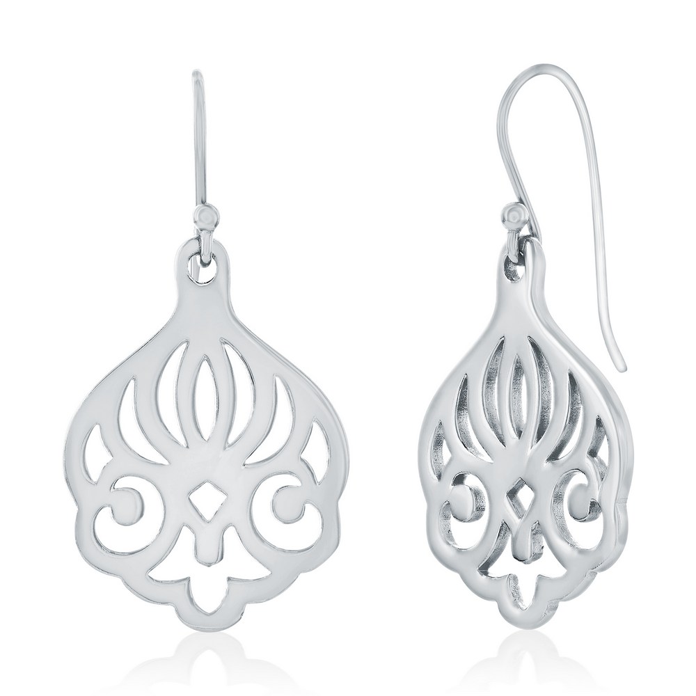 Sterling Silver, Filigree Designed Dangle Earrings