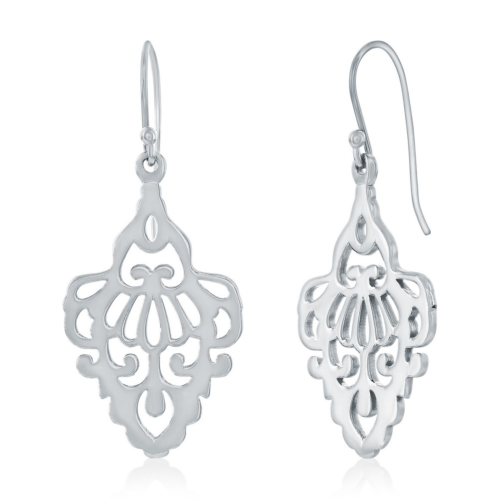 Sterling Silver, Designed Dangle Earrings