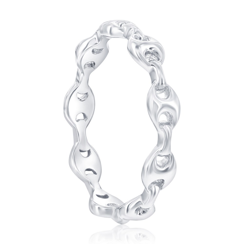 Sterling Silver, Linked Marina Band Ring