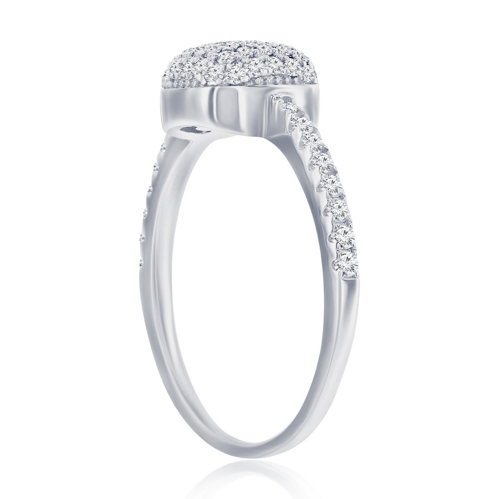 Sterling Silver, Square Pave CZ Ring
