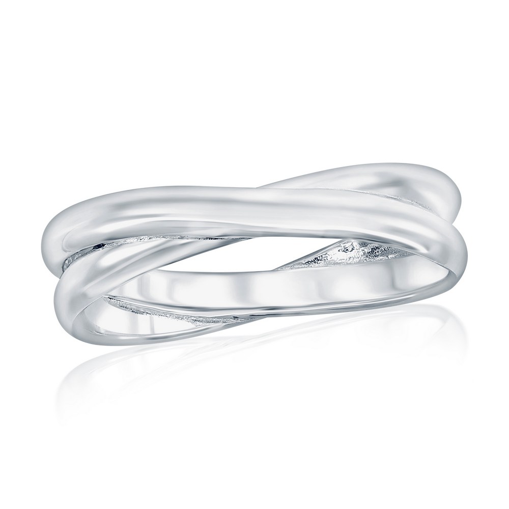 Sterling Silver, Polished 'X' Design Ring