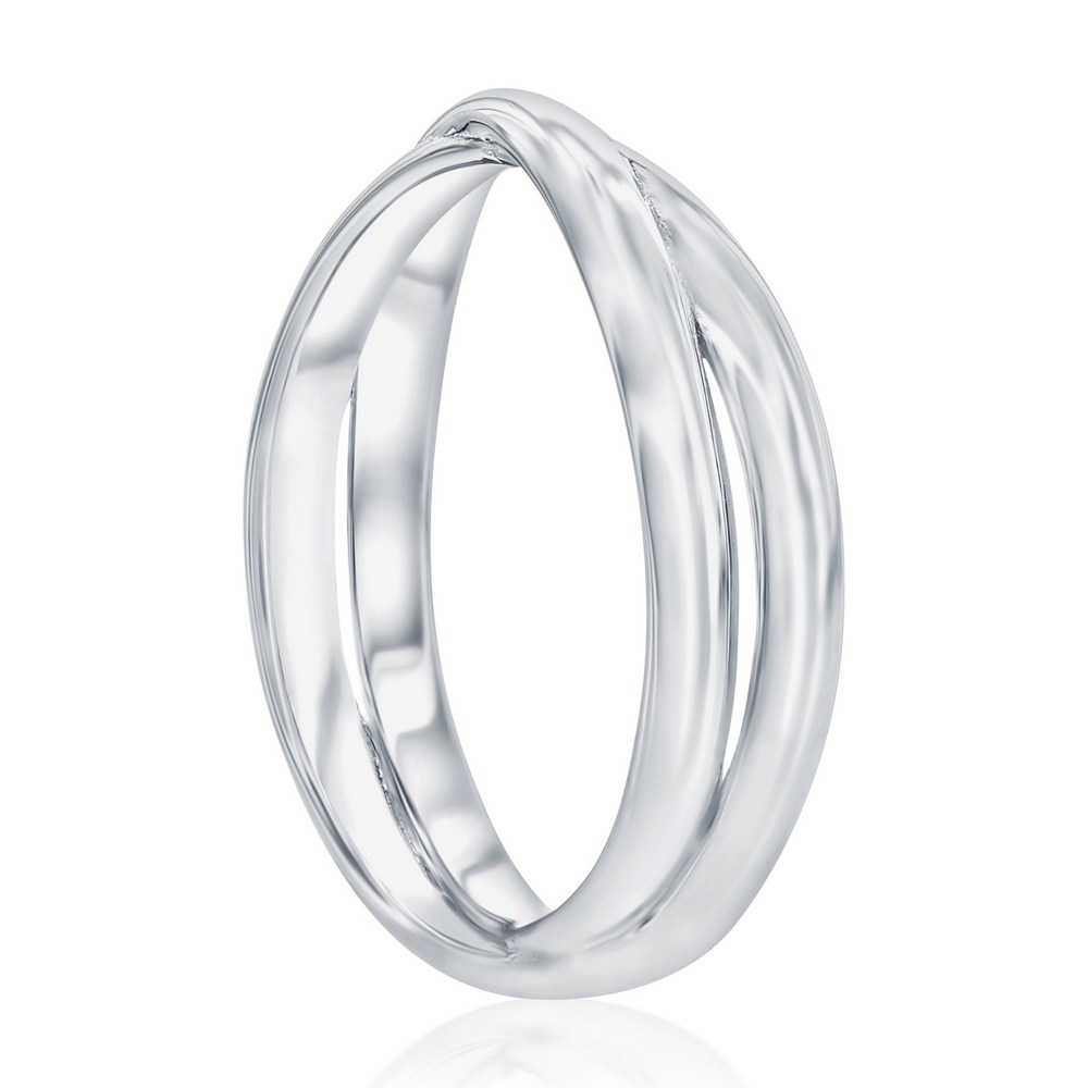 Sterling Silver, Polished 'X' Design Ring